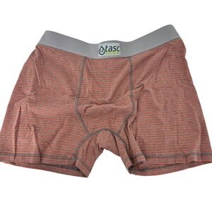 Tasc Performance Men's Boxer Briefs Orange Grey Stripe Bamboo Blend Size 2XL
